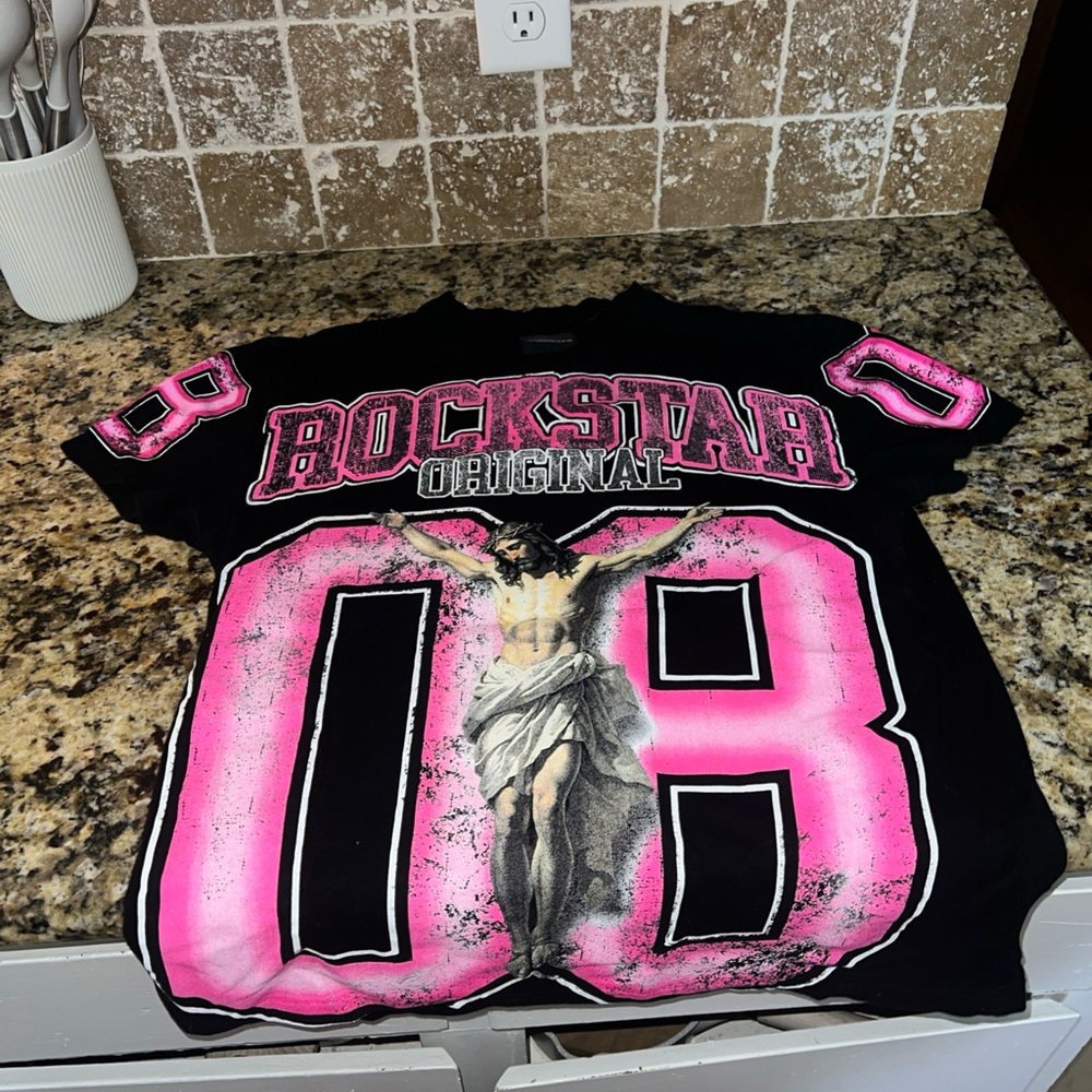 Rockstar Original Men's Black and Pink Graphic Tee